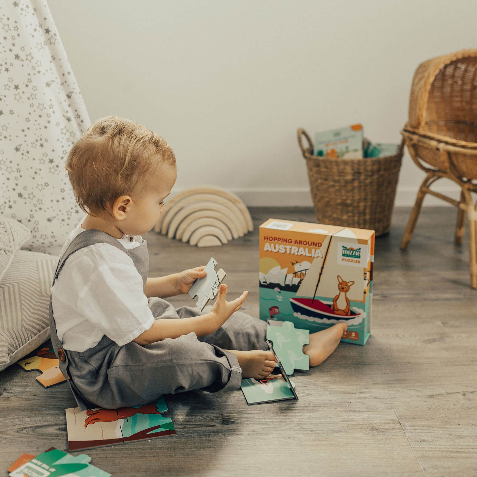 Mizzie The Kangaroo Toddler Birthday Gift Set With Puzzle And Sound Book educational toys with boy