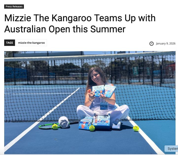 Mizzie The Kangaroo Teams Up with Australian Open this Summer