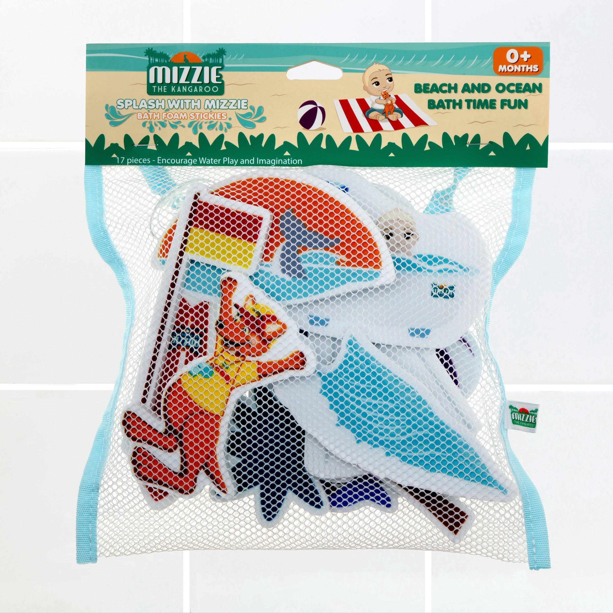 NEW BATH TOY - Splash With Mizzie Baby Bath Foam Stickies