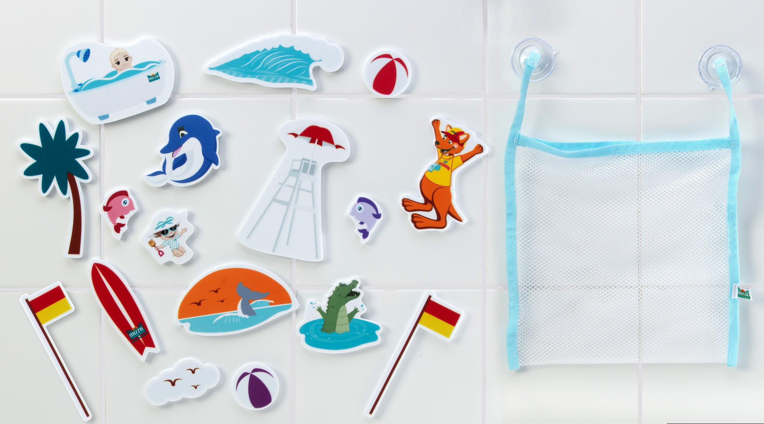 NEW BATH TOY - Splash With Mizzie Baby Bath Foam Stickies