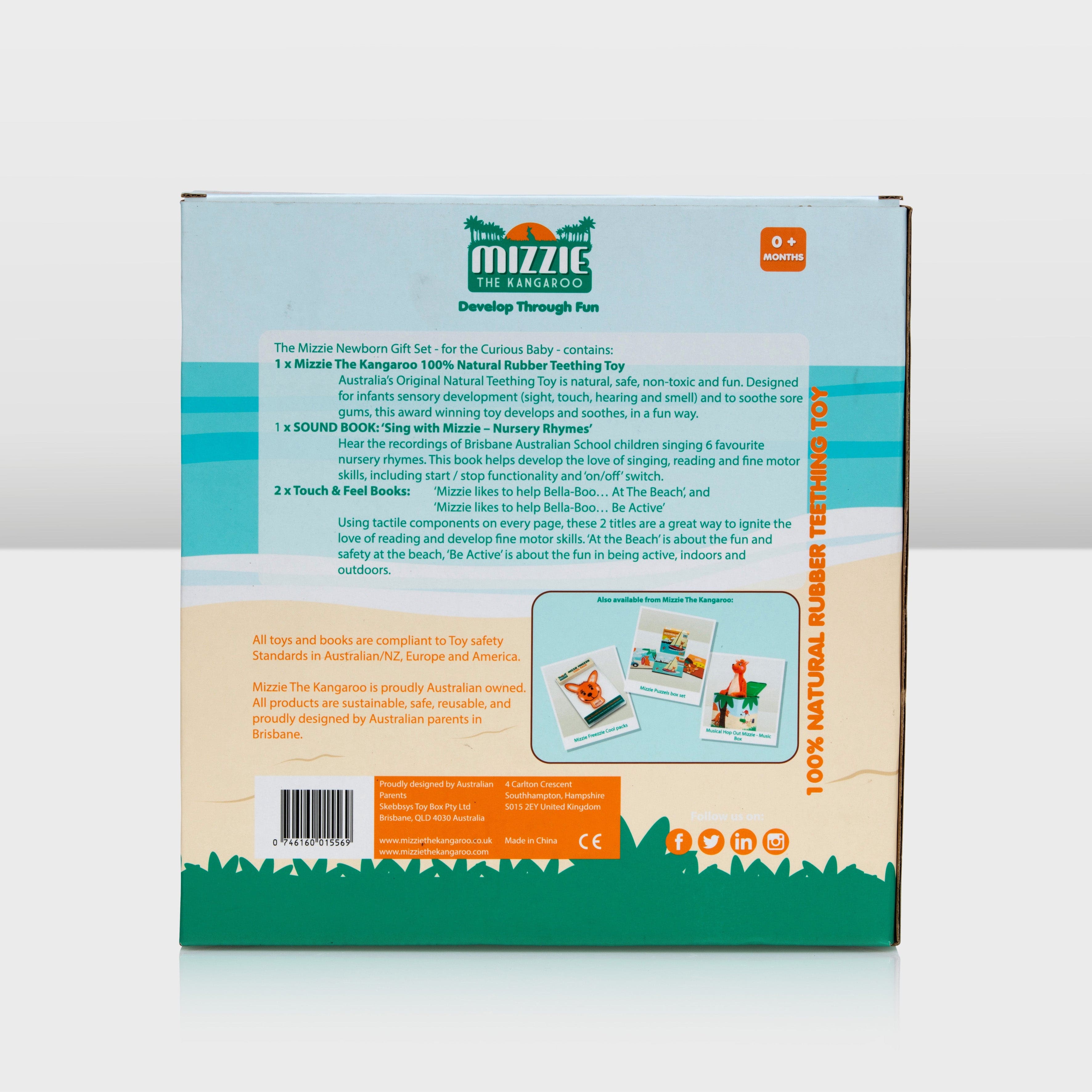 Mizzie the Kangaroo Newborn Gift Pack for the Curious Baby back view view